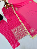 New Designer Party Wear Look Top-Plazzo and Dupatta With Heavy Embroidery Work