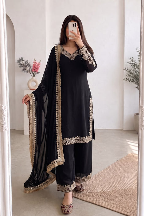Heavy Chinon Silk with Embroidery & Sequins Work Beautiful Salwar Kameez