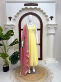 Faux Georgette with Soft Micro Cotton Lining & Fancy Lace Beautiful Salwar Kameez