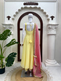 Faux Georgette with Soft Micro Cotton Lining & Fancy Lace Beautiful Salwar Kameez