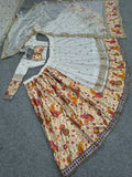 Premium Faux Georgette Lehenga Embellished With Beautiful Sequins Work And Foil Mirror Work