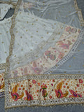 Premium Faux Georgette Lehenga Embellished With Beautiful Sequins Work And Foil Mirror Work