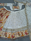 Premium Faux Georgette Lehenga Embellished With Beautiful Sequins Work And Foil Mirror Work