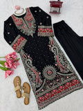 Biscuit slub with Intricate Thread with sequence work with attach lace Salwar Kameez