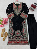 Biscuit slub with Intricate Thread with sequence work with attach lace Salwar Kameez