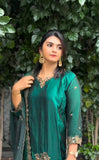 New Ready-made GMY SILK And Heavy Embroidery Sequence Work Top-Bottom And Dupatta Set