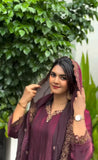 New Ready-made GMY SILK And Heavy Embroidery Sequence Work Top-Bottom And Dupatta Set