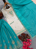 New Designer Party Wear Look Pure Chinon Silk Top Plazzo & Dupatta Set