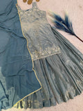 NEW TRENDING 3 PIECE FANCY KURTI WITH PLAZZO AND BEAUTIFUL DUPATTA