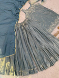 NEW TRENDING 3 PIECE FANCY KURTI WITH PLAZZO AND BEAUTIFUL DUPATTA