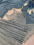 NEW TRENDING 3 PIECE FANCY KURTI WITH PLAZZO AND BEAUTIFUL DUPATTA