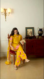 New Designer Natural Crep Silk Top-Bottom And Dupatta Set