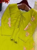New Designer Natural Crep Silk Top-Bottom And Dupatta Set