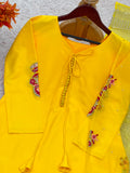 New Designer Natural Crep Silk Top-Bottom And Dupatta Set