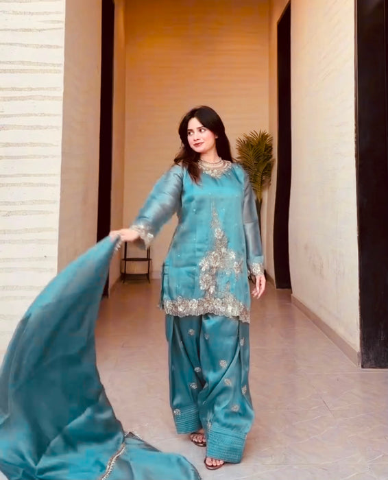 Fully Stitched & Ready to Wear GMY Silk with Embroidery Coding Thread Sequence Work Salwar Kameez