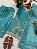 Fully Stitched & Ready to Wear GMY Silk with Embroidery Coding Thread Sequence Work Salwar Kameez
