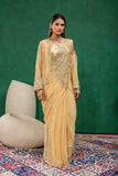NEW SUPERHIT TRENDING READY TO WEAR SAREE WITH FULLY SEMI-BEADS EMBROIDERED STYLIST BLOUSE ON FAUX GEORGETTE FABRIC WITH KOTI