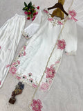 NEW READY TO WEAR SPECIAL FANCY DESIGN HEAVY EMBROIDERY AND SEQUENCE WORK TOP - FARSHI SHALVAR WITH DUPATTA