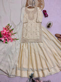 Heavy Chinon Silk with Embroidery Codding & Sequins Work With Moti Work Salwar Kameez