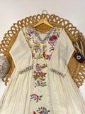 SUMMER FRIENDLY AND TRENDY MAXI GOWN WITH EMBROIDERY WORK
