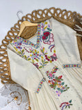 SUMMER FRIENDLY AND TRENDY MAXI GOWN WITH EMBROIDERY WORK