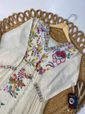 SUMMER FRIENDLY AND TRENDY MAXI GOWN WITH EMBROIDERY WORK