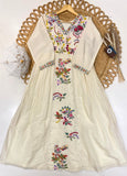 SUMMER FRIENDLY AND TRENDY MAXI GOWN WITH EMBROIDERY WORK