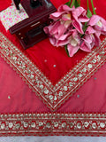 Tibby Silk with Intricate Thread With Sequence Work Beautiful Saree