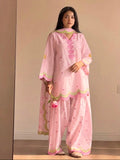 New Designer Mul Chanderi Cotton Top Farshi salwar & Dupatta Set