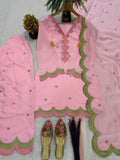 New Designer Mul Chanderi Cotton Top Farshi salwar & Dupatta Set