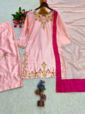 NEW READY TO WEAR HEAVY EMBROIDERY AND SEQUENCE WORK TOP - FARSHI SHALVAR WITH DUPATTA