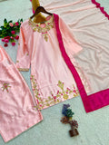 NEW READY TO WEAR HEAVY EMBROIDERY AND SEQUENCE WORK TOP - FARSHI SHALVAR WITH DUPATTA