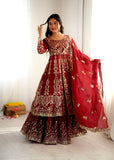 Crunchy Silk Heavy Embroidery Sequence Work Beautiful Top Lehenga Dupatta Set