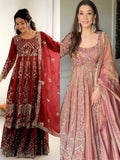 Crunchy Silk Heavy Embroidery Sequence Work Beautiful Top Lehenga Dupatta Set