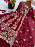 Crunchy Silk Heavy Embroidery Sequence Work Beautiful Top Lehenga Dupatta Set