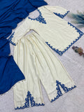New Trending Viral Design Collection Top - Plazzo And Dupatta Set
