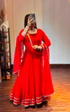 Pure C/C Blooming Georgette With Embroidery 5mm Sequences Lees Work Salwar Kameez