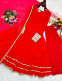 Pure C/C Blooming Georgette With Embroidery 5mm Sequences Lees Work Salwar Kameez
