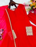 Pure C/C Blooming Georgette With Embroidery 5mm Sequences Lees Work Salwar Kameez