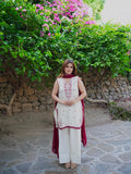 NEW FANCY 3 PIECE FANCY TOP WITH FARSHI SALWAR AND BEAUTIFUL DUPATTA SET
