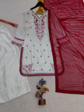 NEW FANCY 3 PIECE FANCY TOP WITH FARSHI SALWAR AND BEAUTIFUL DUPATTA SET