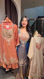 Simmer Fabric with Intricate Thread with sequence work with attach Fancy Lace Salwar Kameez