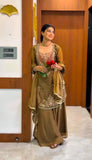 Simmer Fabric with Intricate Thread with sequence work with attach Fancy Lace Salwar Kameez