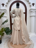 Simmer Fabric with Intricate Thread with sequence work with attach Fancy Lace Salwar Kameez