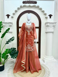 Simmer Fabric with Intricate Thread with sequence work with attach Fancy Lace Salwar Kameez