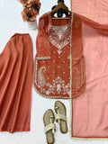 Simmer Fabric with Intricate Thread with sequence work with attach Fancy Lace Salwar Kameez
