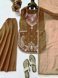 Simmer Fabric with Intricate Thread with sequence work with attach Fancy Lace Salwar Kameez