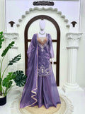 Simmer Fabric with Intricate Thread with sequence work with attach Fancy Lace Salwar Kameez