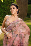 Premium Tabby Silk With Beautiful Print And Beautiful Sequins Work Beautiful Saree