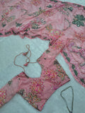 Premium Tabby Silk With Beautiful Print And Beautiful Sequins Work Beautiful Saree